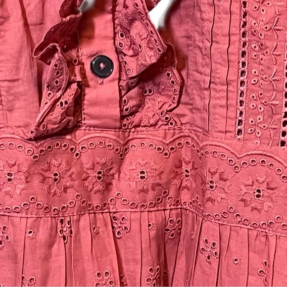 Boden Coral Broderie Lace-Trimmed Dress Size 14L - Picture 9 of 17